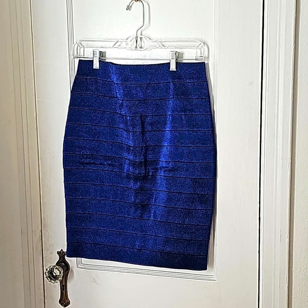 Y2K Zip-up shimmer fitted pencil skirt